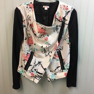 Floral asymmetrical blazer
